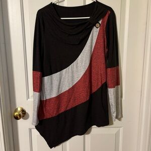 Stylish Black and Red Women's Top